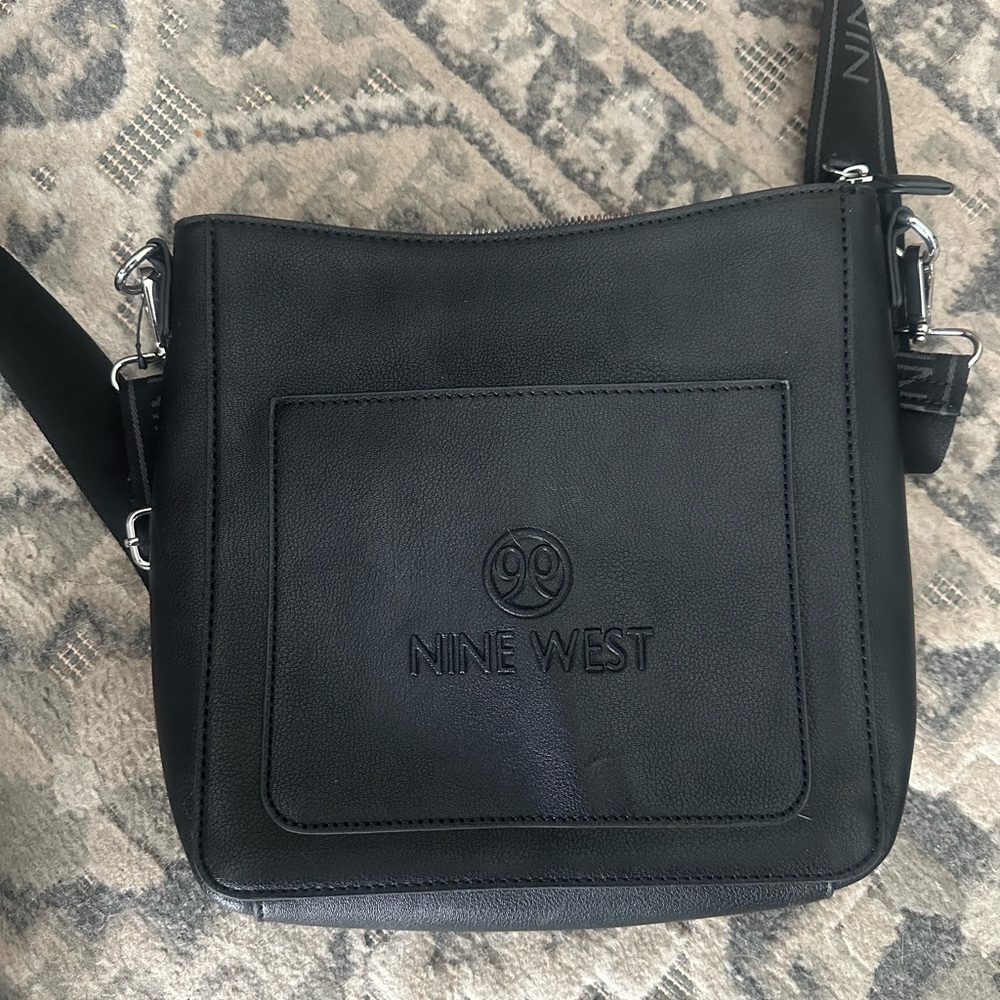 Nine West Black Messenger Bag Minimalist Design